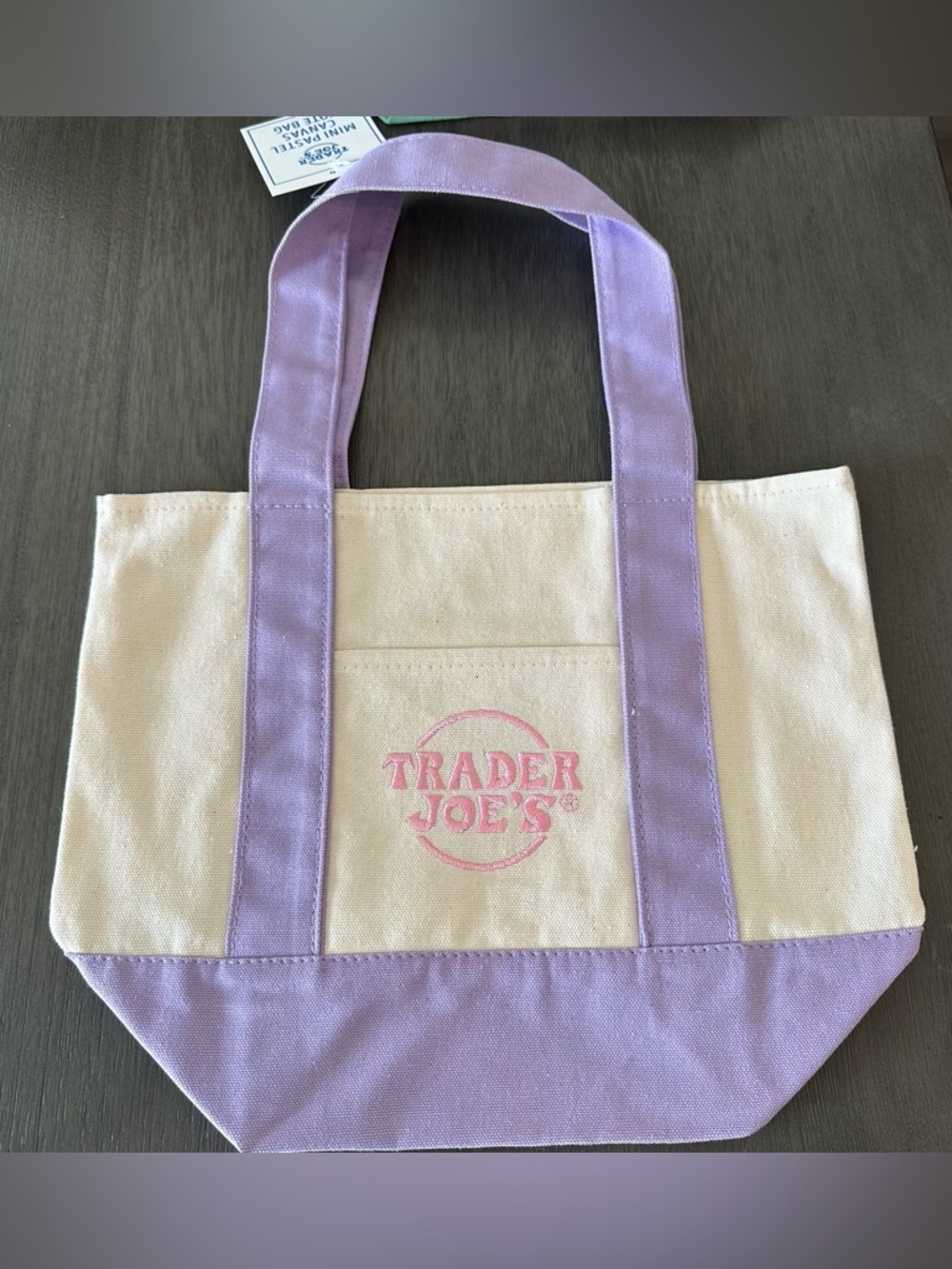 Trader Joe's Lavender Canvas Tote Bag
